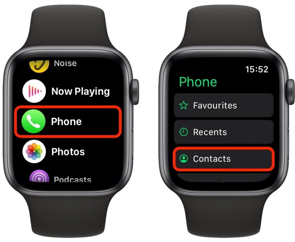 FaceTime on Apple Watch using the Phone app